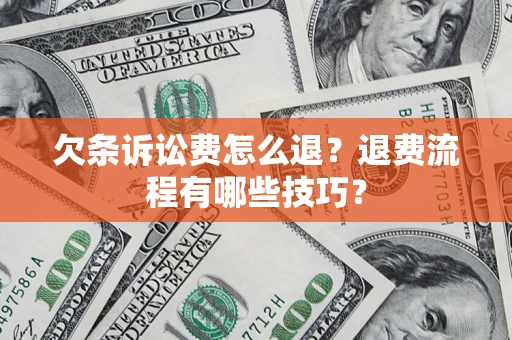 北京欠条诉讼费怎么退？退费流程有哪些技巧？